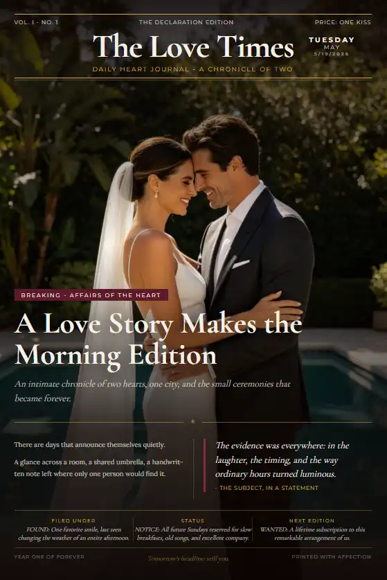 Editorial full bleed digital love letter newspaper example